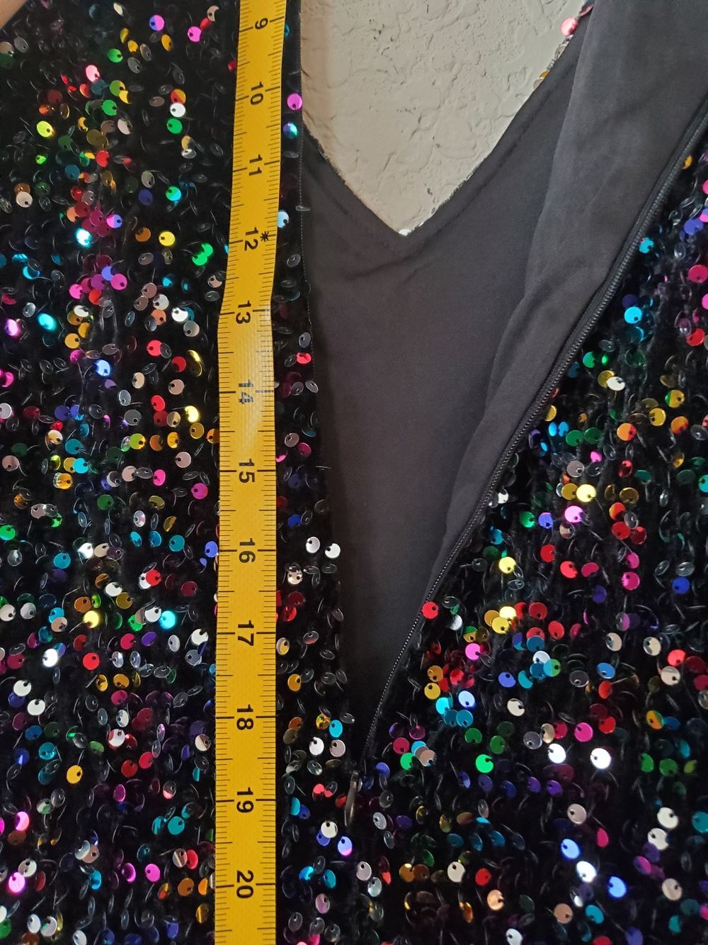 Nasty Gal Rainbow Sequin Mini Dress - Heart Cutout Back Size 12 - Picture 8 of 10